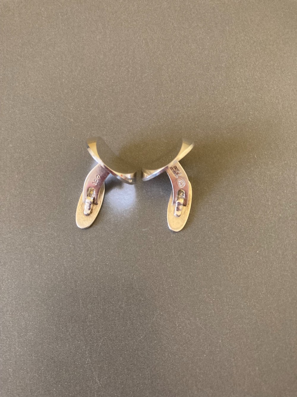 Georg Jensen Danish Silver Cuff Links. No 107. View III