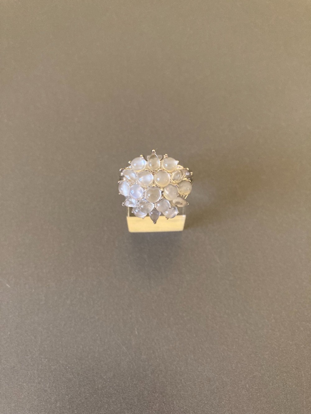 Danish Silver Ring with Moonstones. View II