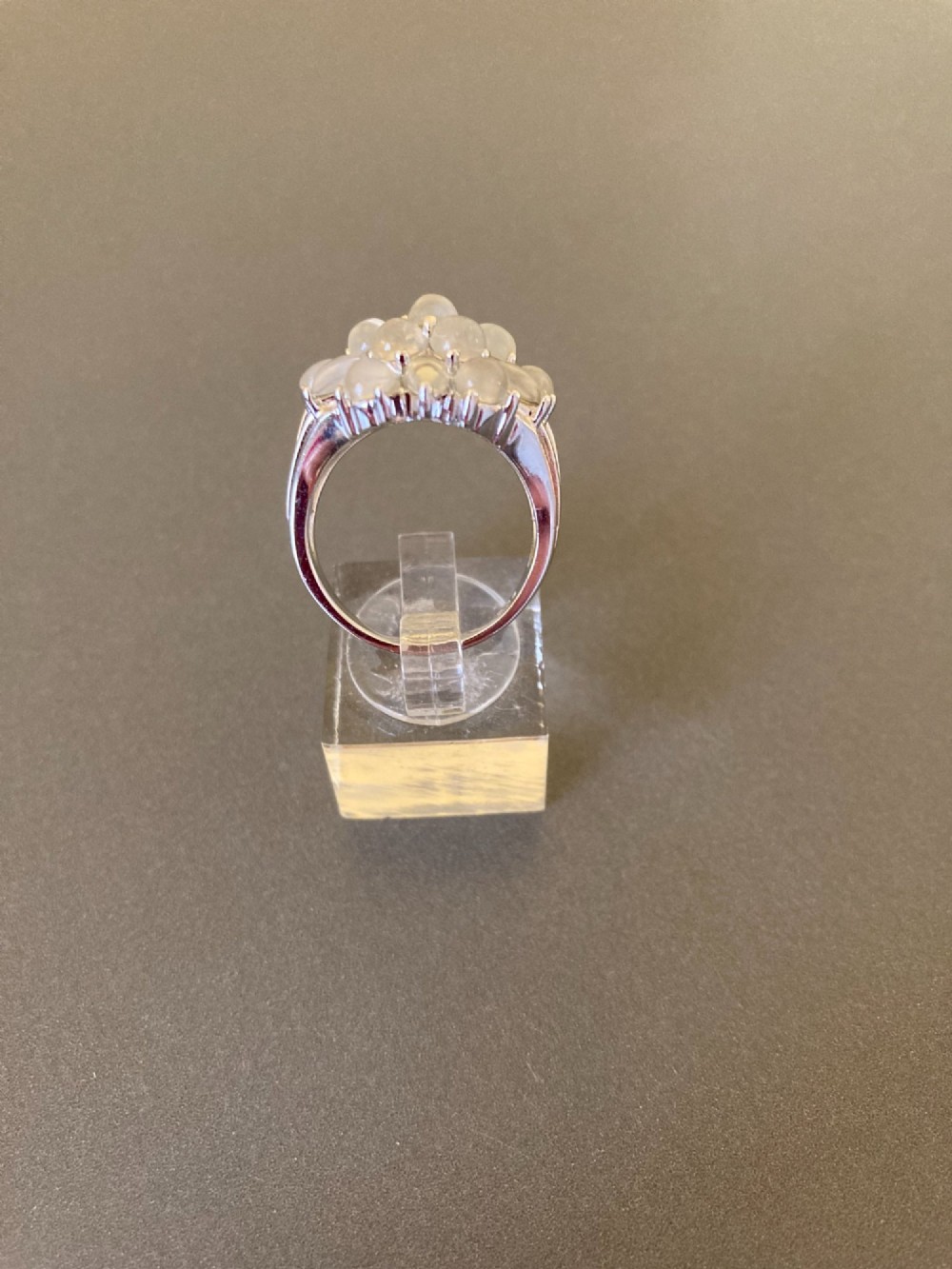 Danish Silver Ring with Moonstones. View III