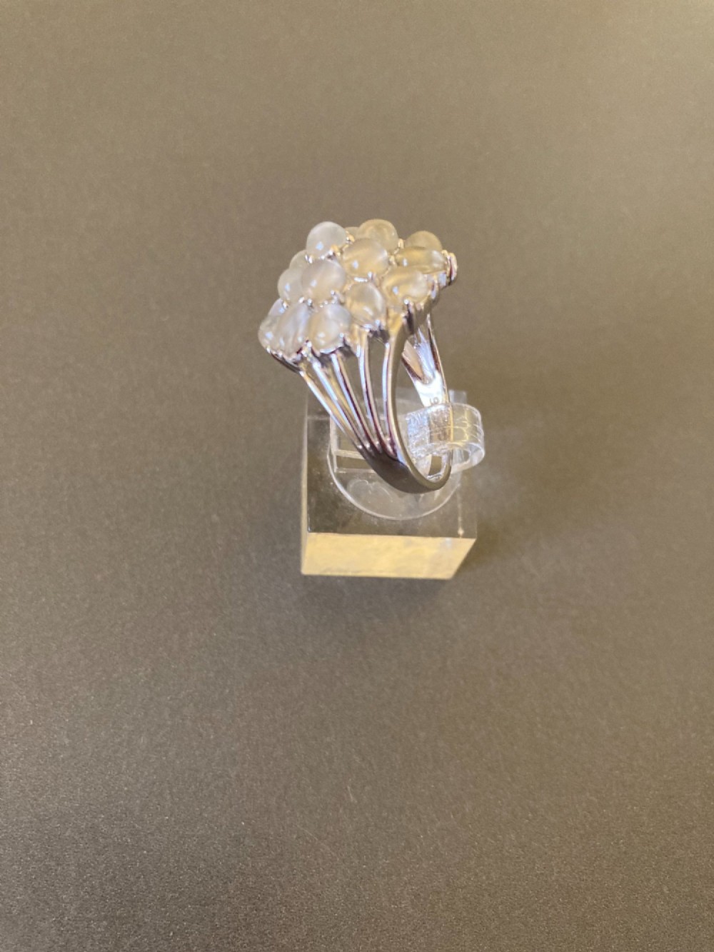 Danish Silver Ring with Moonstones. View IV