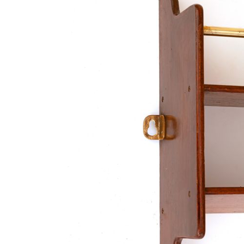 SUPER QUALITY SHIP'S TWO TIER SHELF WITH CHUNKY BRASS GALLERY - ADDITIONAL PHOTO 1