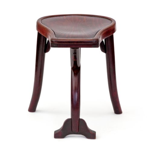 BEAUTIFULLY FIGURED WORK ARTISANS STOOL BY THONET - ADDITIONAL PHOTO 2