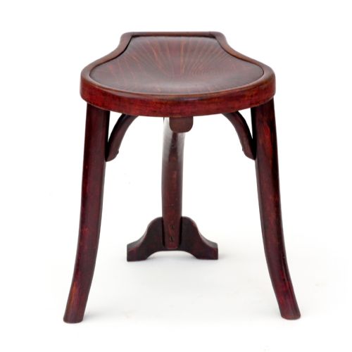 BEAUTIFULLY FIGURED WORK ARTISANS STOOL BY THONET - ADDITIONAL PHOTO 3
