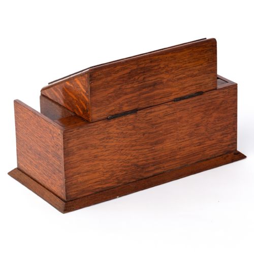 GOLDEN OAK BRASS MOUNTED HOTEL OR COUNTRY HOUSE LETTERBOX - ADDITIONAL PHOTO 4