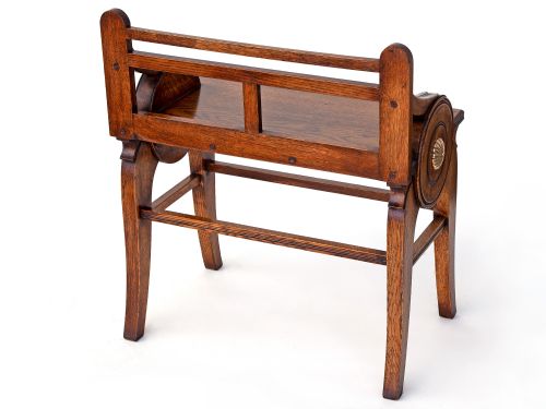 PAIR OF BRASS MOUNTED HALL BENCHES IN THE MANNER OF SHOOLBRED - ADDITIONAL PHOTO 3