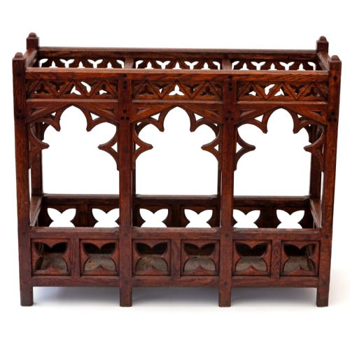 SUPERB OAK GOTHIC UMBRELLA STAND - ADDITIONAL PHOTO 2