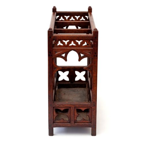 SUPERB OAK GOTHIC UMBRELLA STAND - ADDITIONAL PHOTO 3