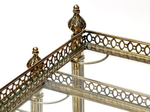 RARE NEST OF BRASS TROLLEY TABLES BY MAISON BAGUS - ADDITIONAL PHOTO 3