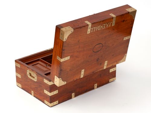 ANGLO INDIAN BRASS MOUNTED CORRESPONDENCE BOX - ADDITIONAL PHOTO 3