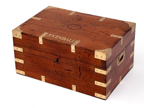 ANGLO INDIAN BRASS MOUNTED CORRESPONDENCE BOX - ADDITIONAL PHOTO 4