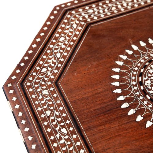 SHEESHAM WOOD BONE INLAID HOSHIAPUR FOLDING TABLE - ADDITIONAL PHOTO 3