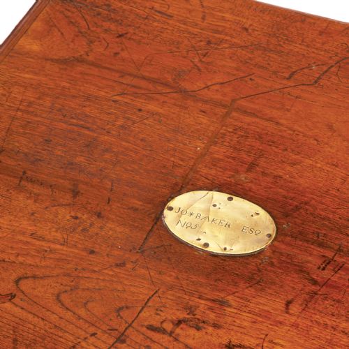 POLISHED ELM BRASS MOUNTED GENTLEMAN'S TRAVELLING CHEST - ADDITIONAL PHOTO 5