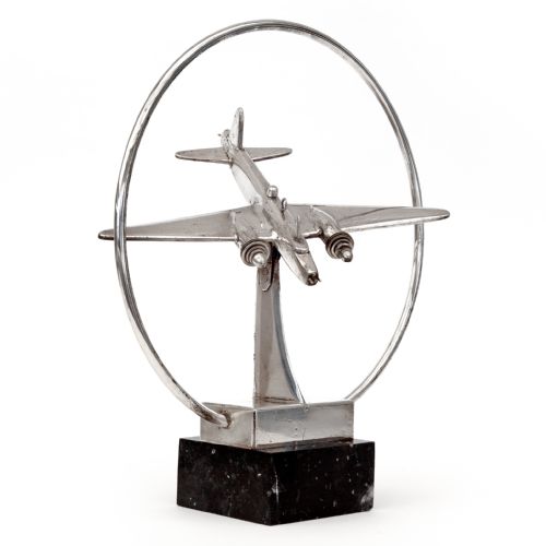 SUPERB SILVER PLATED MODEL VICKERS WELLINGTON AIRCRAFT - ADDITIONAL PHOTO 1