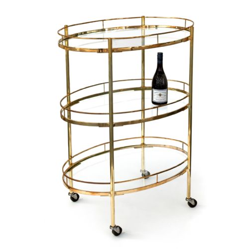 LARGE FRENCH THREE TIER GALLERIED BRASS DISPLAY STAND