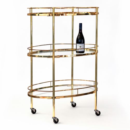 LARGE FRENCH THREE TIER GALLERIED BRASS DISPLAY STAND - ADDITIONAL PHOTO 1