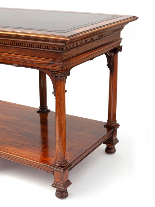 HOWARD SONS ROSEWOOD GOTHIC REVIVAL LIBRARY OR DISPLAY TABLE - ADDITIONAL PHOTO 2