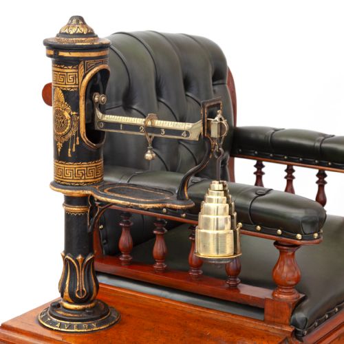 STUNNING CONDITION MAHOGANY JOCKEY SCALE BY W T AVERY - ADDITIONAL PHOTO 2