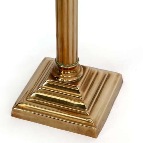 RARE SMALL BRASS CORINTHIAN COLUMN TABLE LAMP WITH CUT GLASS RESERVOIR - ADDITIONAL PHOTO 4