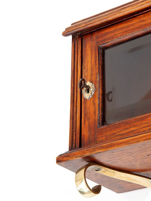 WALL MOUNTED OAK AND BRASS LETTER BOX - ADDITIONAL PHOTO 4