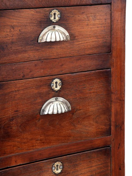 POLISHED WALNUT SHOP CHEST WITH FOUR GRADUATED DRAWERS - ADDITIONAL PHOTO 3