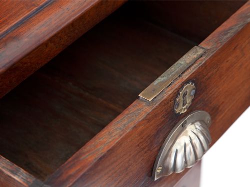 POLISHED WALNUT SHOP CHEST WITH FOUR GRADUATED DRAWERS - ADDITIONAL PHOTO 4