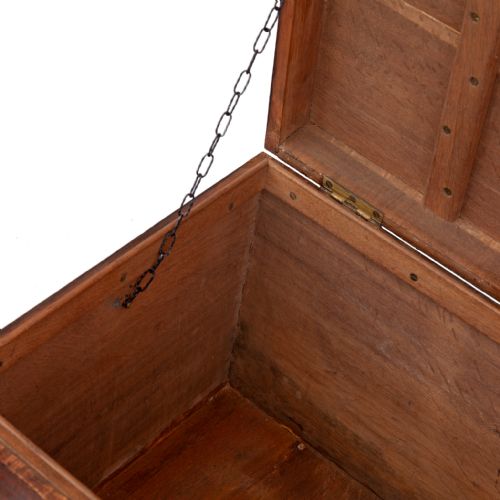 BRASS MOUNTED OAK OFFICER'S TRAVELLING CHEST WITH ORIGINAL INSCRIPTION - ADDITIONAL PHOTO 2