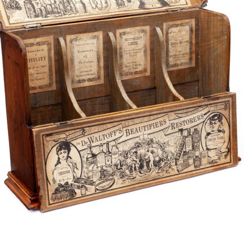 EXTRAORDINARY POLISHED WOOD APOTHECARYS DISPLAY BOX - ADDITIONAL PHOTO 6