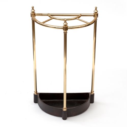BRASS AND CAST IRON DEMI LUNE STICK STAND - ADDITIONAL PHOTO 1