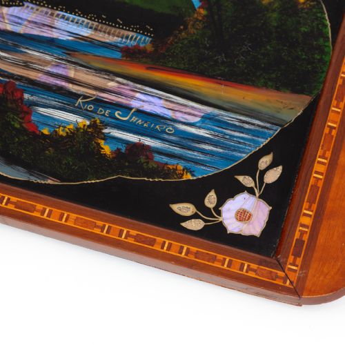 BRAZILIAN BUTTERFLY TRAY WITH SCENIC VIEW OF RIO DE JANEIRO - ADDITIONAL PHOTO 1