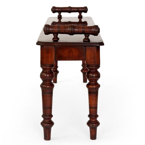 EXTRA LONG POLISHED MAHOGANY HALL BENCH - ADDITIONAL PHOTO 1