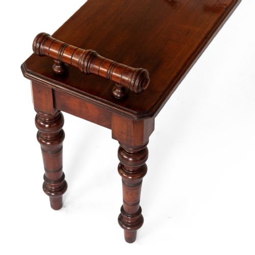 EXTRA LONG POLISHED MAHOGANY HALL BENCH - ADDITIONAL PHOTO 2