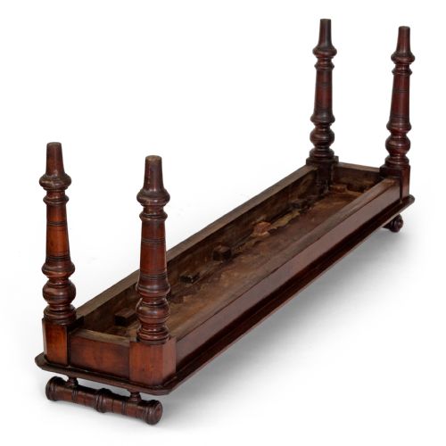 EXTRA LONG POLISHED MAHOGANY HALL BENCH - ADDITIONAL PHOTO 3