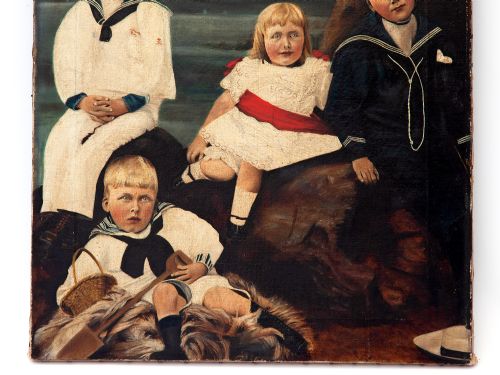 CREEPY KIDS OIL PAINTING ON UNFRAMED CANVAS - ADDITIONAL PHOTO 2