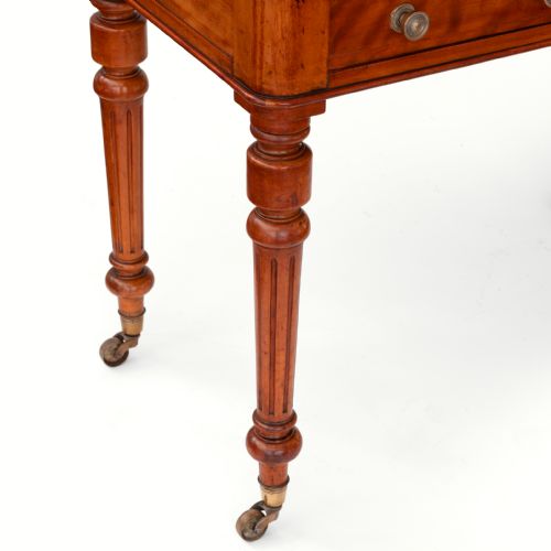 ANTIQUE SATIN BIRCH WRITING TABLE BY J SHOOLBRED - ADDITIONAL PHOTO 2