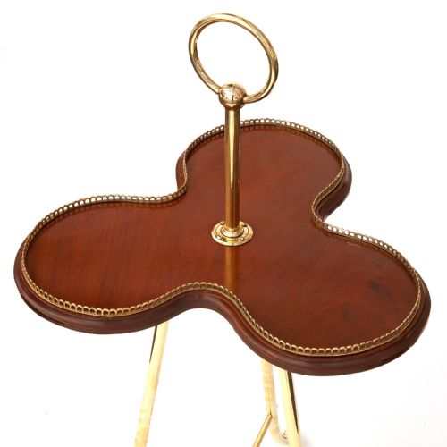 HALLS PATENT BRASS AND MAHOGANY DRINKS TABLE - ADDITIONAL PHOTO 1
