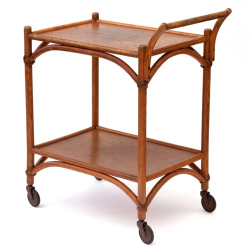 CANE BOUND BEECH DRINKS TROLLEY BY LUSTY OF LEICESTER - ADDITIONAL PHOTO 1