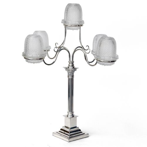 FIVE BRANCH SILVER PLATED CLARKE'S CRICKLITE CANDELABRA - ADDITIONAL PHOTO 1