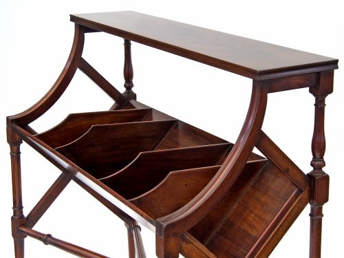 LARGE FLAME MAHOGANY SECTIONED LAWYERS BOOK TROUGH - ADDITIONAL PHOTO 2