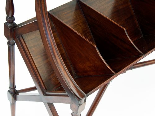 LARGE FLAME MAHOGANY SECTIONED LAWYERS BOOK TROUGH - ADDITIONAL PHOTO 3