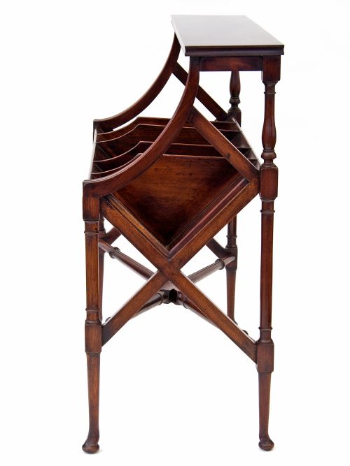 LARGE FLAME MAHOGANY SECTIONED LAWYERS BOOK TROUGH - ADDITIONAL PHOTO 4