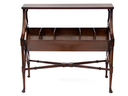 LARGE FLAME MAHOGANY SECTIONED LAWYERS BOOK TROUGH - ADDITIONAL PHOTO 5
