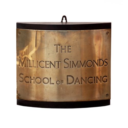 SCHOOL OF DANCING CURVED BRASS EXTERIOR SIGN