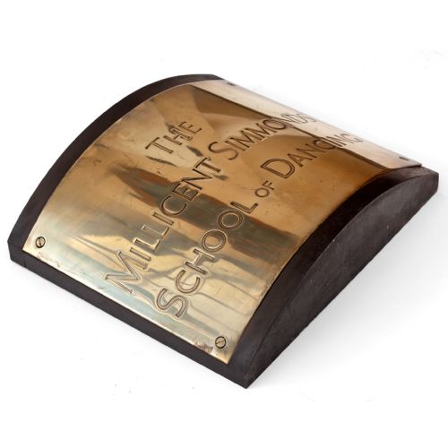 SCHOOL OF DANCING CURVED BRASS EXTERIOR SIGN - ADDITIONAL PHOTO 1