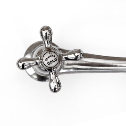 TWO PAIRS OF SHANKS SOLID NICKEL LONG THROW BATH OR BASIN TAPS - ADDITIONAL PHOTO 3