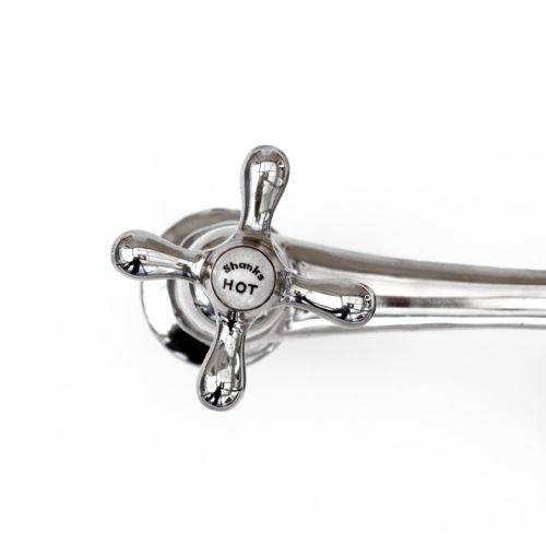 TWO PAIRS OF SHANKS SOLID NICKEL LONG THROW BATH OR BASIN TAPS - ADDITIONAL PHOTO 4