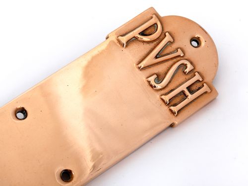 CAST BRONZE DOOR HANDLE WITH MATCHING PUSH PLATE - ADDITIONAL PHOTO 2