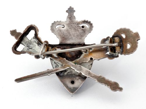 VICTORIAN SILVER AND ENAMEL ARTICULATED BROOCH - ADDITIONAL PHOTO 2