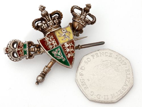VICTORIAN SILVER AND ENAMEL ARTICULATED BROOCH - ADDITIONAL PHOTO 3