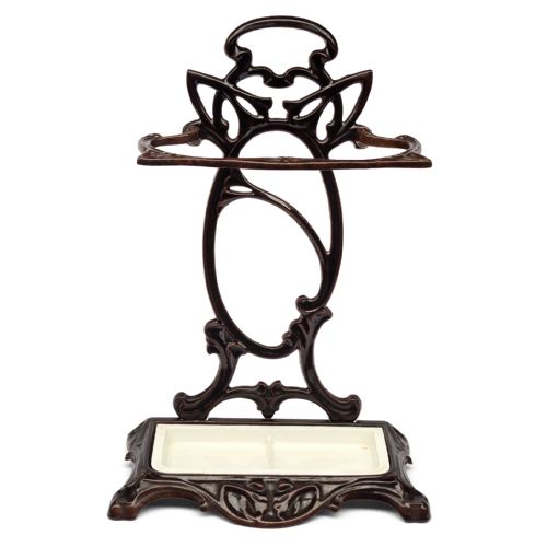 ART NOUVEAU ENAMELLED CAST IRON STICK OR UMBRELLA STAND - ADDITIONAL PHOTO 1