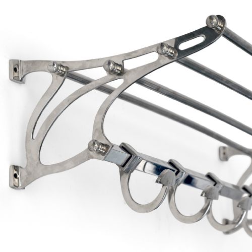 DECO STYLE FRENCH NICKEL PLATED COAT AND HAT RACK - ADDITIONAL PHOTO 1